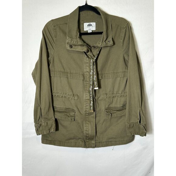1 Sunset Lane Army Green Full Zip Utility Style Jacket Women's Size S - Picture 1 of 3